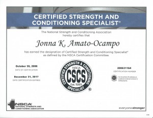 NSCA new CSCS certificate